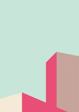 Geometric architecture background with minimal design on tone color background. Stock-Illustration