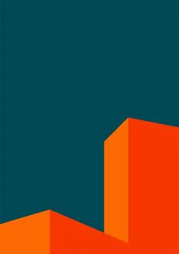 Geometric architecture background with minimal design on tone color background Stock Illustration