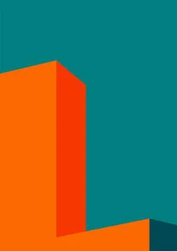 Geometric architecture background with minimal design on tone color background Stock Illustration