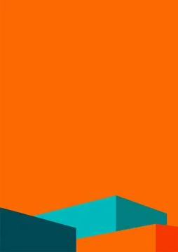 Geometric architecture background with minimal design on tone color background Stock Illustration