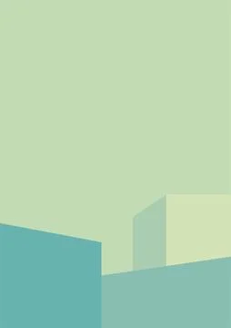 Geometric architecture background with minimal design on tone color background Illustrazione stock