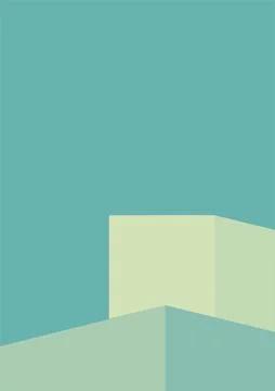 Geometric architecture background with minimal design on tone color background Stock Illustration