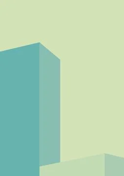 Geometric architecture background with minimal design on tone color background Stock Illustration
