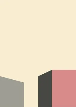 Geometric architecture background with minimal design on tone color background Stock Illustration