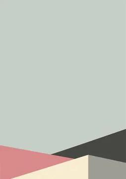 Geometric architecture background with minimal design on tone color background Stock-Illustration