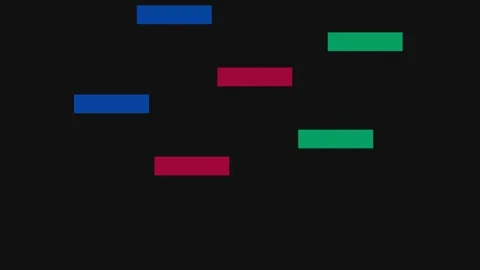 Geometric arrangement of colored bars on a dark background 库存影片 335255832