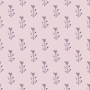 Geometric arrows pattern on pink background. Tribal seamless wallpaper in doo Stock Illustration