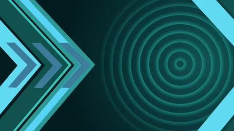 Geometric arrows pointing right with concentric circular ripple pattern bac.. Stock Footage 329844608