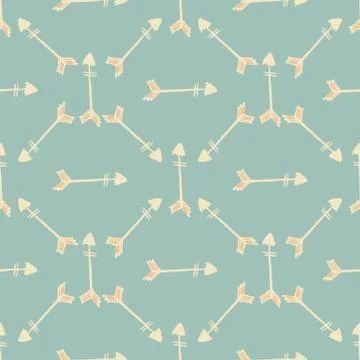 Geometric arrows seamless pattern. Hand drawn tribal endless wallpaper in doo Stockillustratie