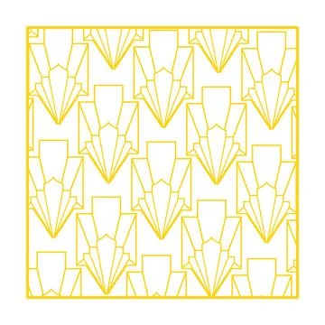 Geometric art deco repeating pattern with gold lines Stock Illustration
