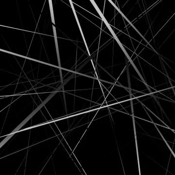 Geometric art random intersecting lines. Asymmetric irregular lines pattern. Stock Illustration