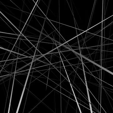 Geometric art random intersecting lines. Asymmetric irregular lines pattern. Stock Illustration