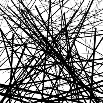 Geometric art of random intersecting lines. Abstract chaotic texture. Random  Иллюстрация