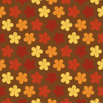 Geometric autumn leaves pattern with gradient colors on brown background Stock Illustration