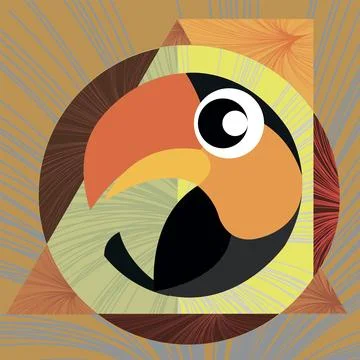 Geometric Avian Abstract Stock Illustration