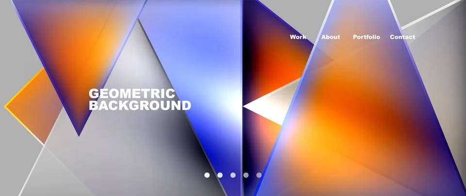 Geometric azure triangles on parallel rectangles, against a sky grey background Stock Illustration