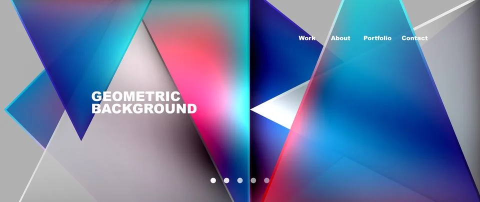 Geometric backdrop with colorful triangles on a gray background 스톡 일러스트