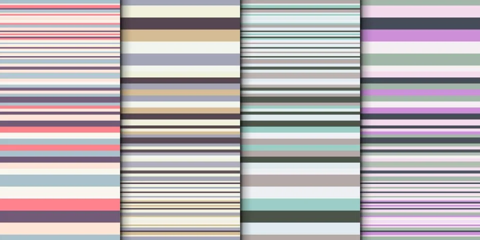 Geometric backdrop set. Abstract vector background with colorful stripes diff Stock Illustration