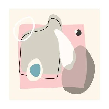 Geometric background, abstract pastel vector shapes. Contemporary abstract po Stock Illustration