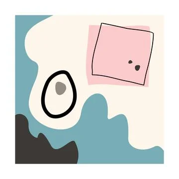 Geometric background, abstract pastel vector shapes. Contemporary abstract po Stock Illustration