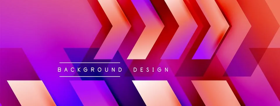 Geometric background adorned with dynamic arrows and sleek lines, forming Illustrazione stock