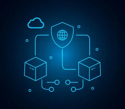 Geometric background and high tech circuit board connection system Stock Illustration