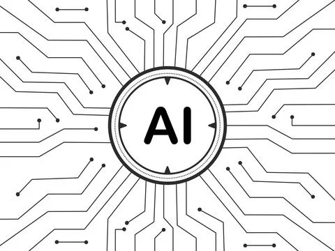 Geometric background and high tech circuit board connection system Stock Illustration