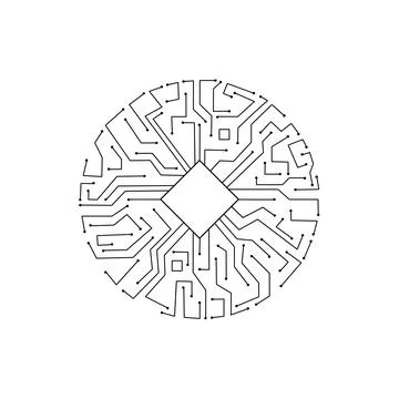 Geometric background and high tech circuit board connection system Stock Illustration
