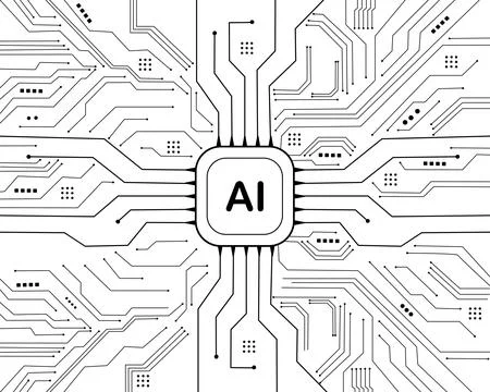 Geometric background and high tech circuit board connection system Stock Illustration