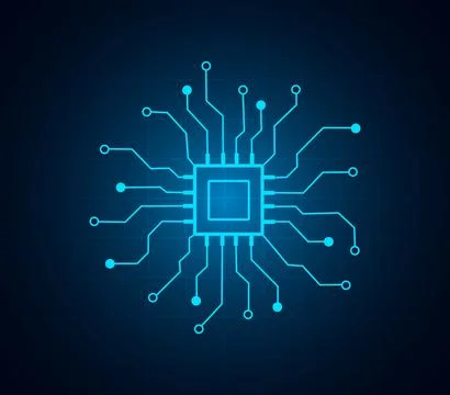 Geometric background and high tech circuit board connection system Stock Illustration