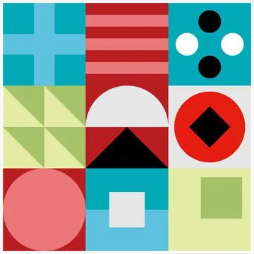 Geometric background arranged in a square artboard. Stock Illustration