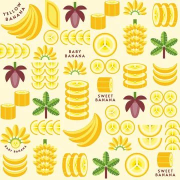 Geometric background with banana design elements Stock Illustration