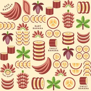 Geometric background with banana design elements Stock Illustration