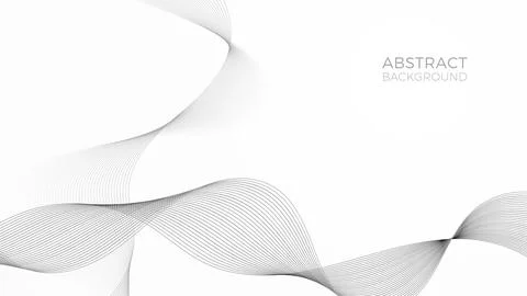 Geometric background with black waves, modern linear web template, abstract f Stock Illustration