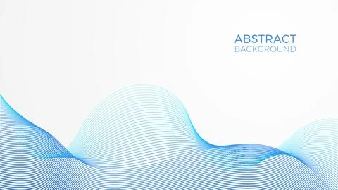 Geometric background with blue waves, modern linear web template, abstract fr Stock Illustration