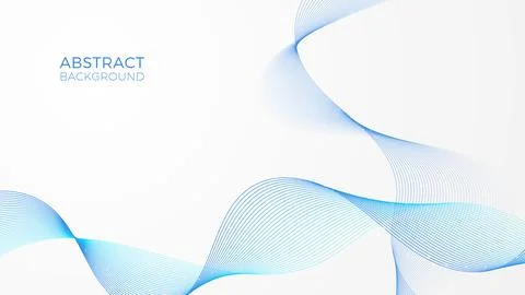 Geometric background with blue waves, modern linear web template, abstract fr Stock Illustration