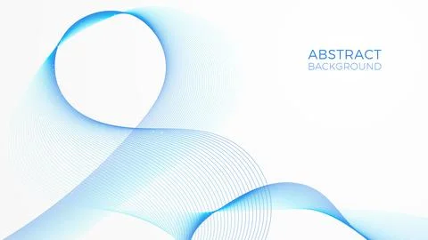 Geometric background with blue waves, modern linear web template, abstract fr Stock Illustration