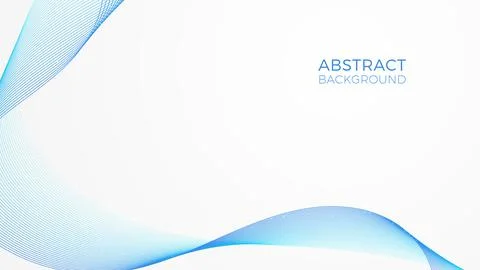 Geometric background with blue waves, modern linear web template, abstract fr Stock Illustration