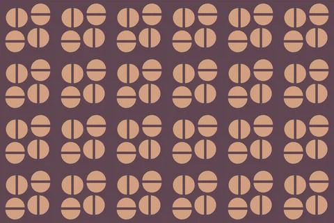 Geometric Background Circle Shapes and Designs Brown Colors Geometric Pattern Stock Illustration