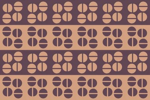 Geometric Background Circle Shapes and Designs Brown Colors Abstract Illustrazione stock
