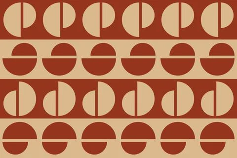 Geometric Background Circle Shapes and Designs Brown Colors Geometric Pattern Stock Illustration