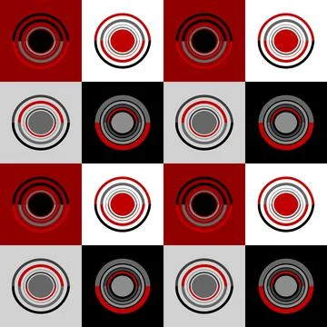 Geometric background with circles and squares Stock Illustration