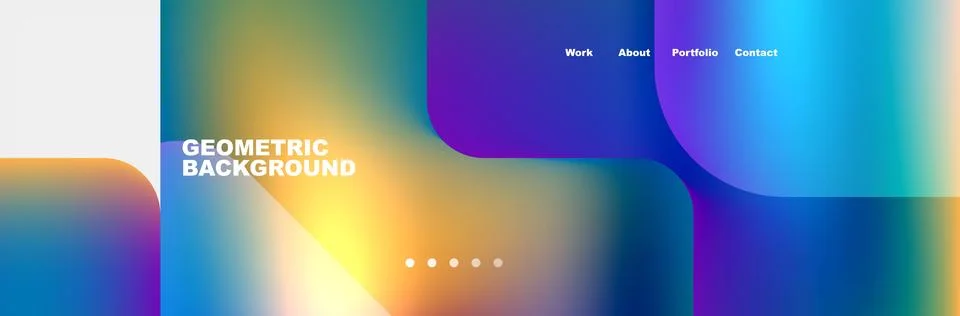 Geometric background with colorful rainbow pattern in rectangles and circles Stock Illustration