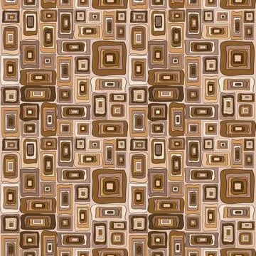 Geometric background with concentric squares in brown colors Stock Illustration