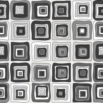 Geometric background with concentric squares in doodle style Stock Illustration