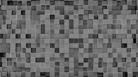 Geometric background with cubic monochrome wall. Design. Flickering squared wall Stock Illustration