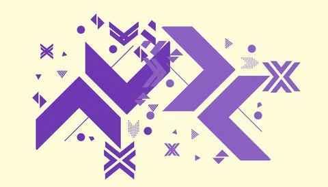 Geometric background with dynamic shapes. abstract cover design. Vector ill.. Foto stock