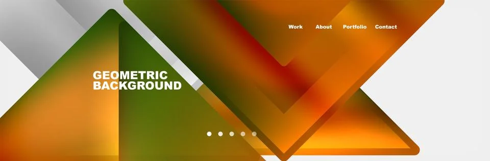 Geometric background featuring Amber and Orange triangles on a white backdrop Stock Illustration