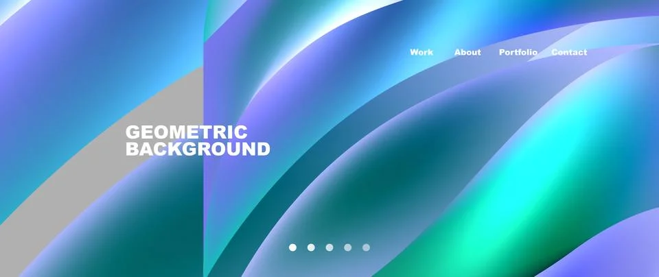 Geometric background featuring a wave pattern in shades of blue and green Stock Illustration