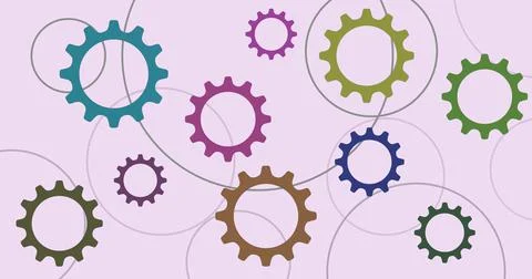 Geometric background with gear mechanism structure Stock Illustration